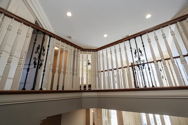 interior space with crown molding