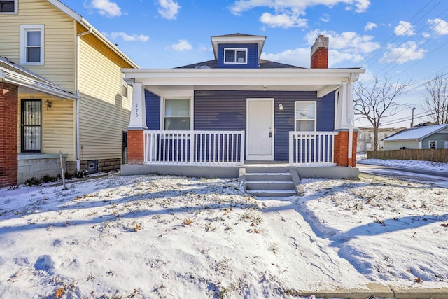 view of front of home with covered porch