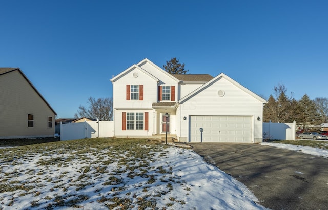 view of front property featuring a garage