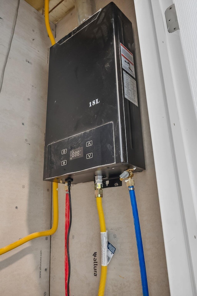 interior details featuring water heater