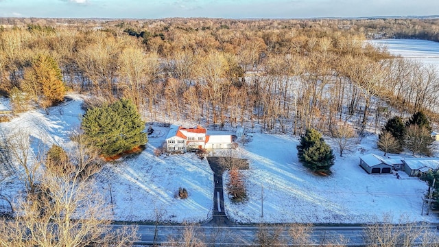 view of snowy aerial view