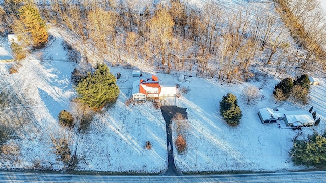 view of snowy aerial view