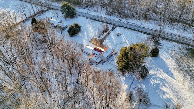 view of snowy aerial view