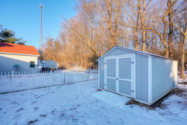 view of snow covered structure