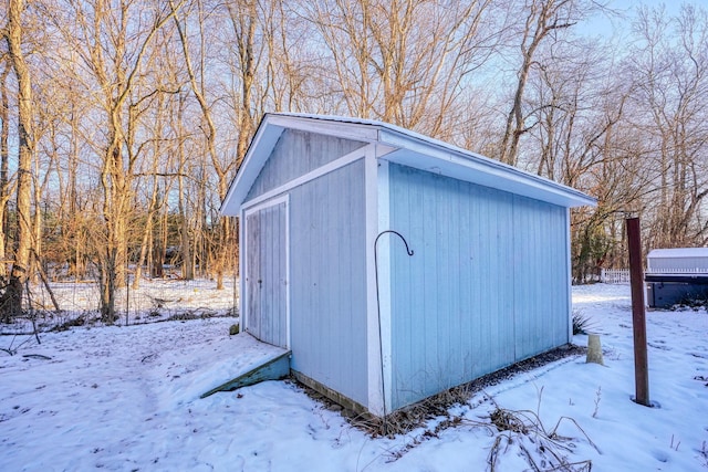 view of snow covered structure