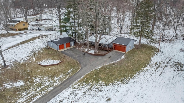 view of snowy aerial view