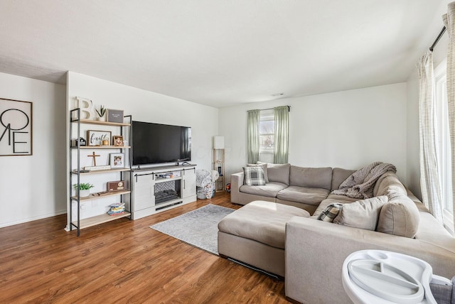 living room featuring hardwood / wood-style floors