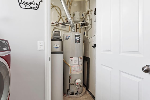 utilities with washer / clothes dryer and water heater