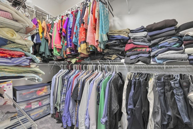 spacious closet with carpet flooring