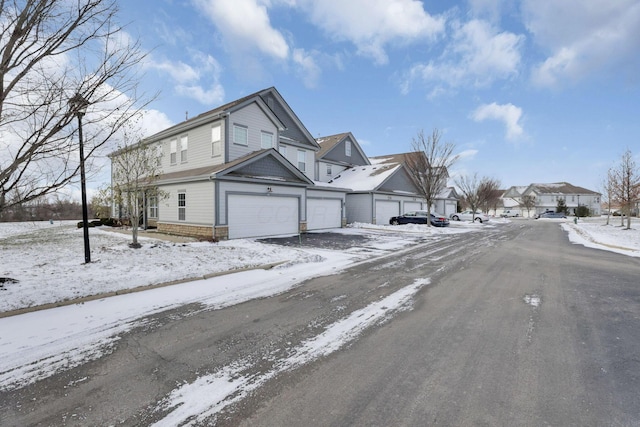 exterior space with a garage