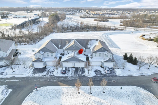 view of snowy aerial view