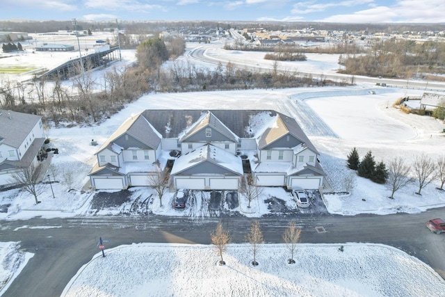 view of snowy aerial view