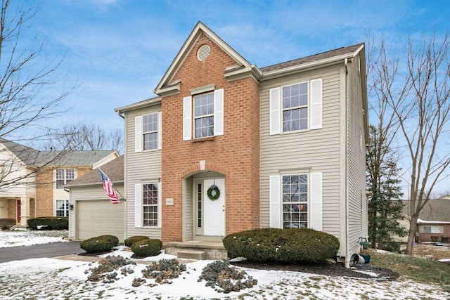 view of front of house with a garage