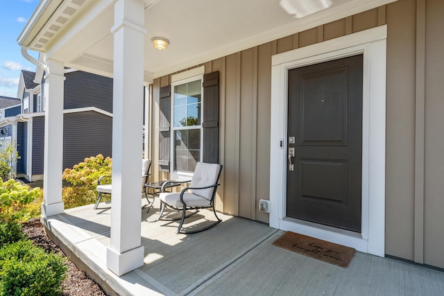 entrance to property with a porch