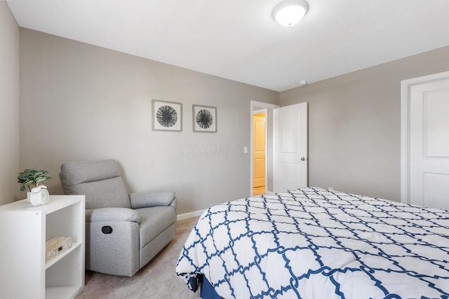 bedroom featuring carpet