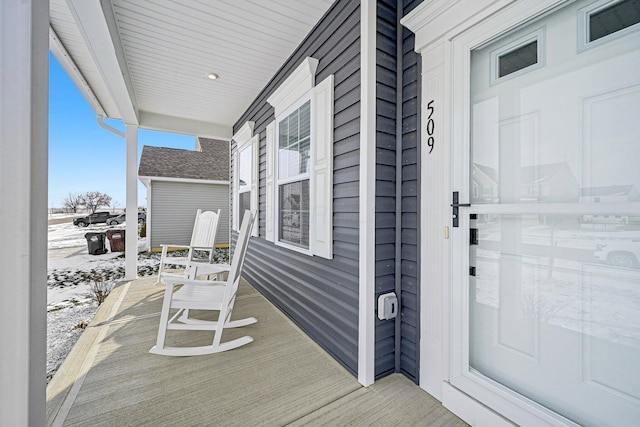 exterior space featuring covered porch