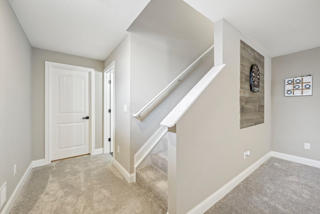 staircase with carpet