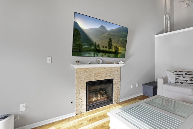 living room featuring hardwood / wood-style flooring