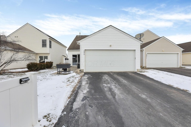 view of front of property with a garage