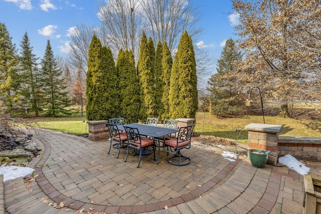 view of patio featuring outdoor dining space