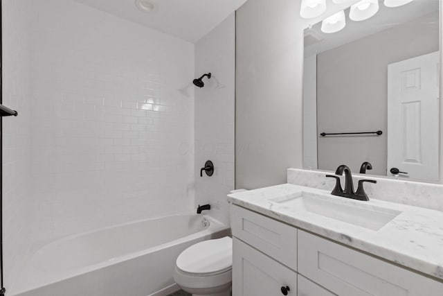 full bathroom featuring vanity, toilet, and shower / bath combination