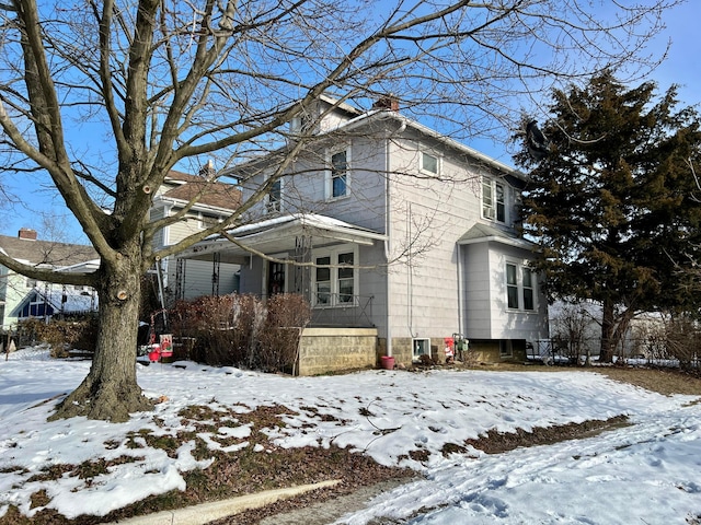 view of snowy exterior