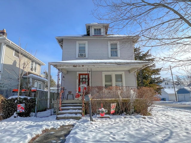 view of front property with covered porch