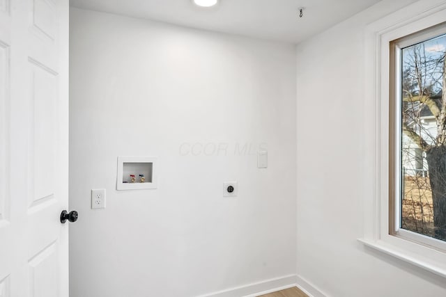 laundry room featuring hookup for an electric dryer and hookup for a washing machine