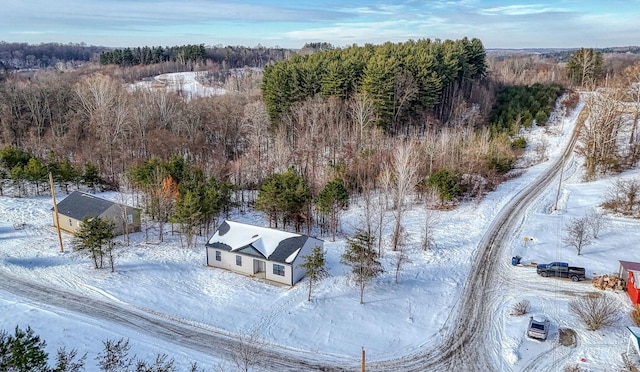 view of snowy aerial view