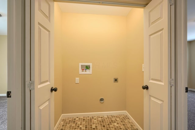 laundry room with hookup for an electric dryer and washer hookup