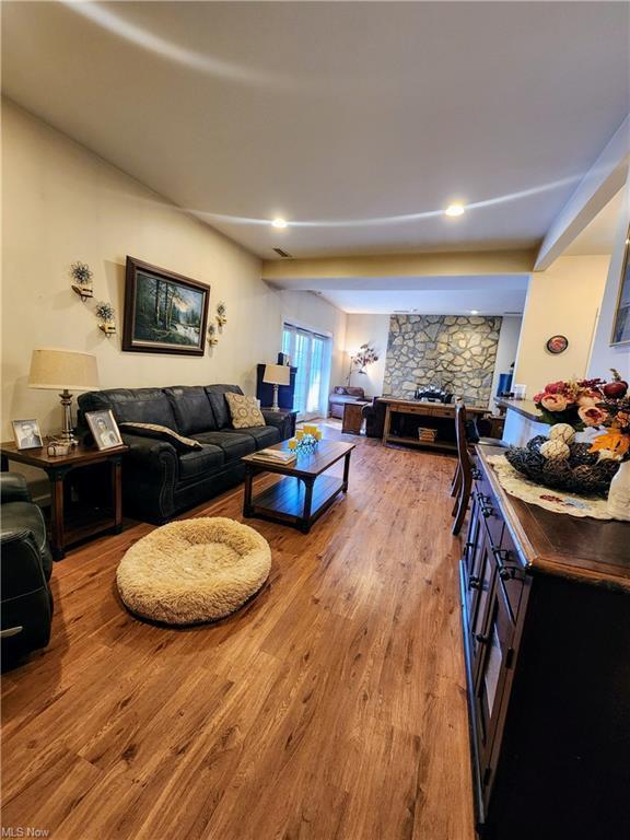 living room featuring wood-type flooring