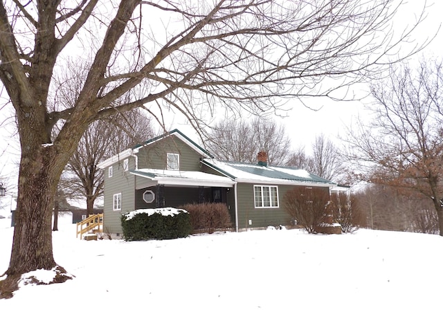 view of snowy exterior