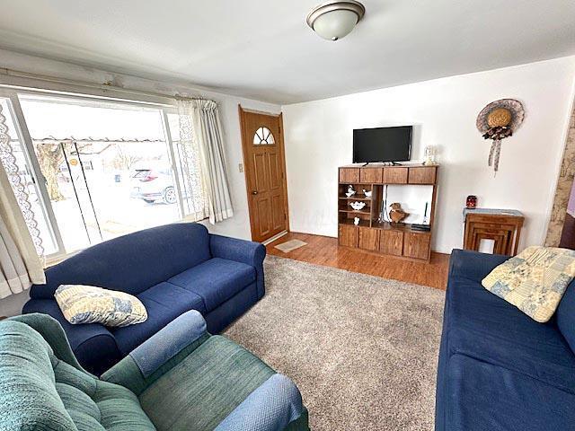 living room with hardwood / wood-style flooring