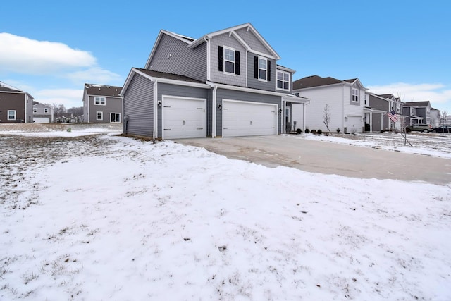 exterior space with a garage