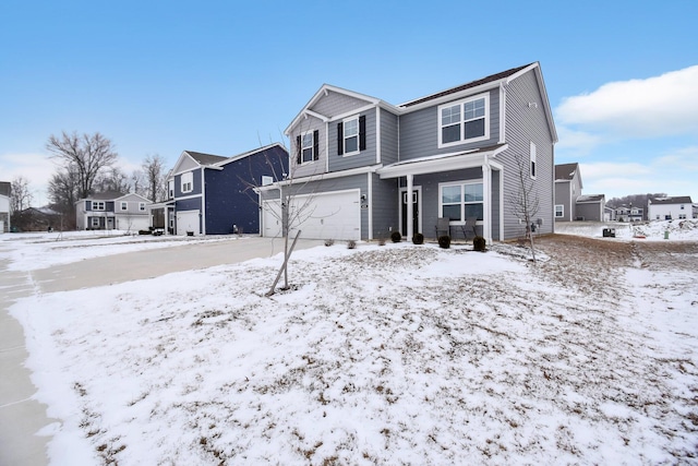 view of front of house with a garage