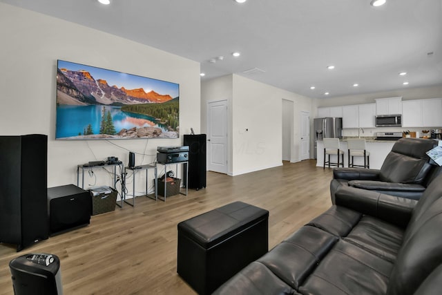 living room featuring wood-type flooring