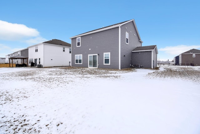 view of snow covered house