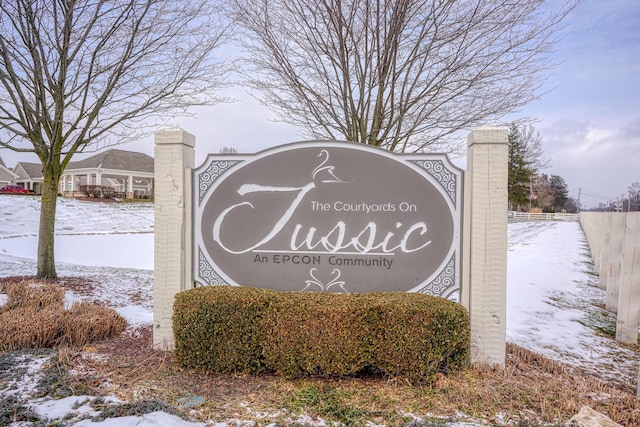 view of community sign