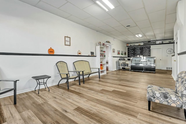 living area featuring light hardwood / wood-style flooring