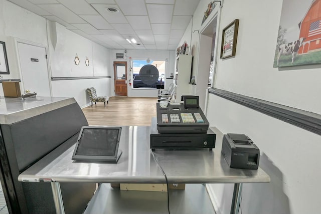 kitchen with a drop ceiling