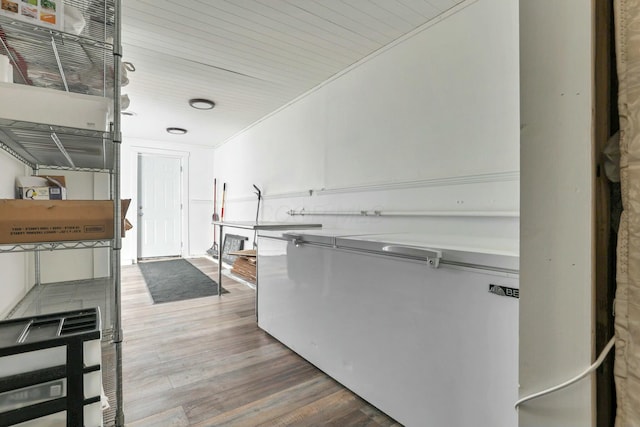 kitchen with wood-type flooring