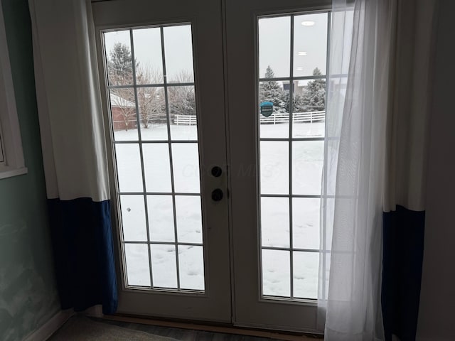 doorway with french doors