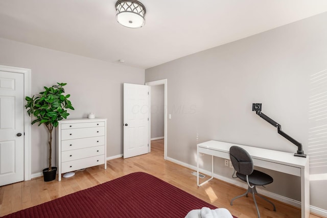 office space featuring light hardwood / wood-style flooring