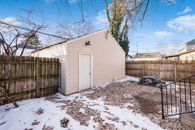 view of snow covered structure