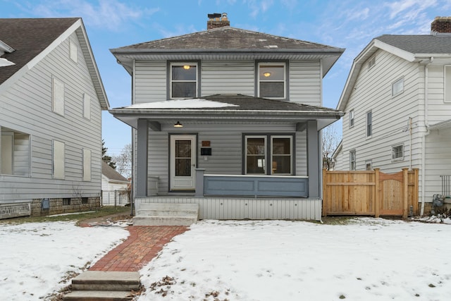 front facade featuring covered porch