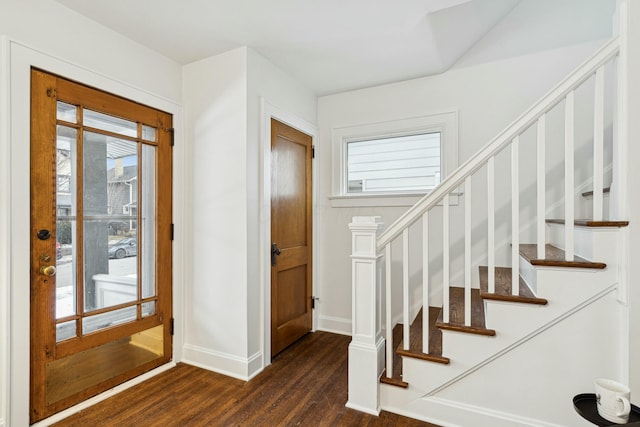 entryway featuring dark hardwood / wood-style flooring