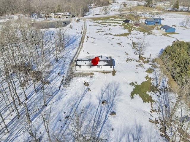 view of snowy aerial view