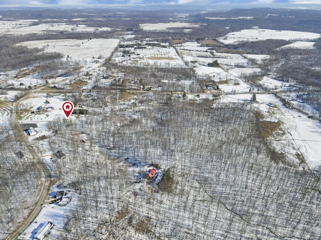 view of snowy aerial view