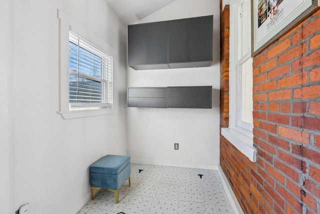 interior space with lofted ceiling