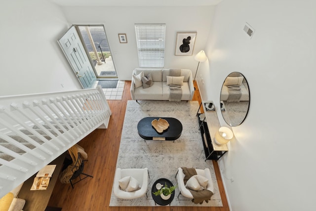 living room featuring hardwood / wood-style flooring